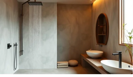 A bathroom with a shower head

AI-generated content may be incorrect.